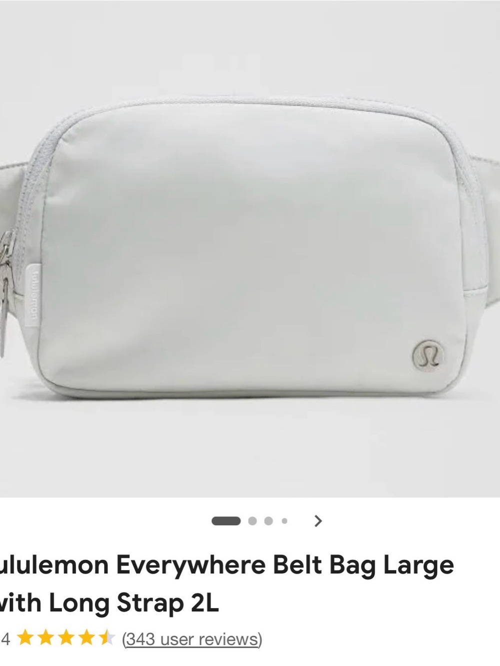 lululemon athletica White Everywhere Belt Bag 2L with long strap